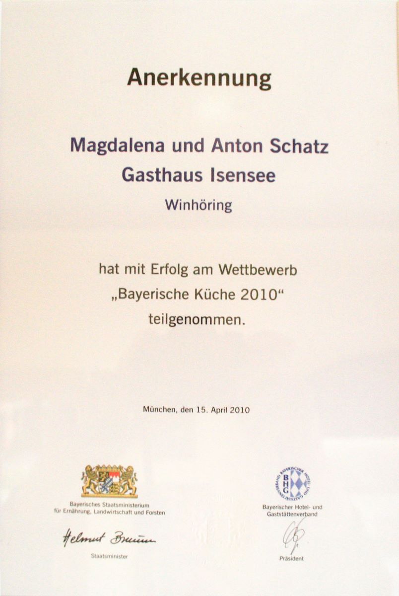 Wettbewerb "Bayerische Küche 2010"